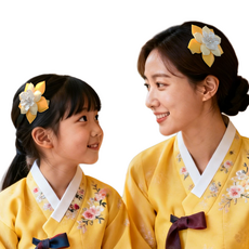 HanNal 漂亮花瓣韓服節日髮夾 2入