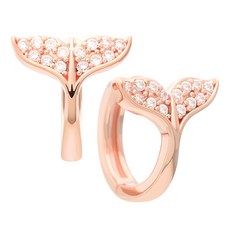 女款 14K 包金針 鯨魚尾 鋯石 幸運耳環 JT217 + 贈禮盒