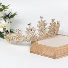 簡潔雪花造型自助婚紗皇冠 sdm002, 1個, 金色