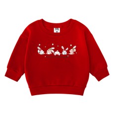 KIDSCREW 兒童雙面絨Friends Rabbit圓領大學T