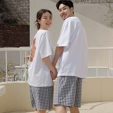 PALAN 情侶款基本格紋五分睡褲 2件組