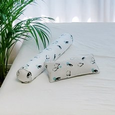 아띠블랑 유아용 베개 + 바디필로우 세트, 스카이펭귄