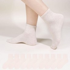 DOBALRO 女用優質羅紋中筒襪 10雙