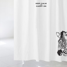 北歐風格浴簾+不鏽鋼掛鉤 12入+白色窗簾桿組合, SC425 不鏽鋼, 1套