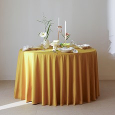 광폭 대형 고급융단 원형 테이블보, 골드, 지름 300cm, 1개
