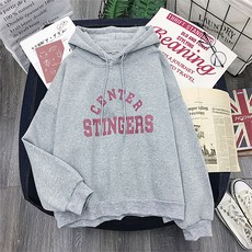 STINGERS 레터링 베이직 임산부 긴소매 후드티