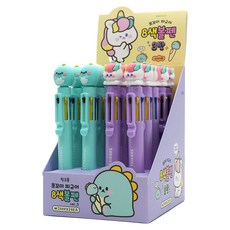 Pinkfoot 可愛公仔8色原子筆 0.5mm 2款 各10支組, 混色, 1組