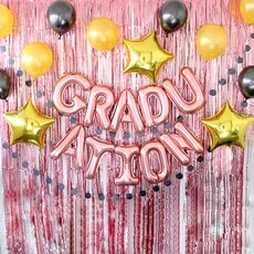 派對時光 閃亮畢業派對氣球組, 玫瑰金, 1套