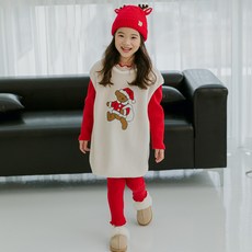 女童款熊熊抓絨長背心