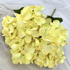 Homeflow 人造花 室內裝飾 攝影道具 繡球花束, 黃色, 2個