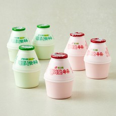 빙그레 딸기맛 우유 240ml x 3개입 + 메로나 우유 240ml x 3개입 세트, 1세트
