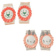 JOY MULTI 動物造型網眼防滑護膝, 橘色+粉色, 2組