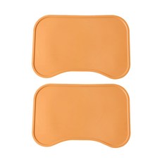 랜보어 반려동물 실리콘 흘림 방지 매트 45.5 x 30 cm, 오렌지, 2개