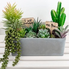 Walled Gardening 花盆世界 原木植物名牌 標籤 100p + 記號筆 100p 套組 竹製方形, 木質, 1套