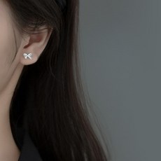 hermosa j 方晶鋯石蝴蝶結迷你耳釘耳環 E101 + 禮物盒組