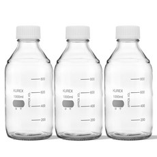 mir 刻度玻璃瓶, 3瓶, 1000ml