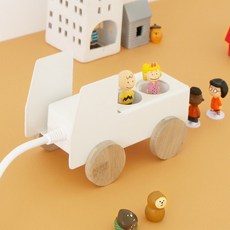 LIVING HAPPY 史努比2孔延長線插座收納盒, 白色的, 1個