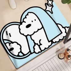 GILGRI 比熊犬珪藻土地墊, 1個, 04鏡子