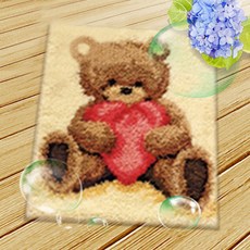 造型圖案十字繡DIY 4件組, 1套, ZD-095 心熊