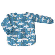 bebe chouette 孩童鯊魚長袖圍兜, 鯊魚款