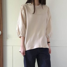 Borimam 豐盈泡泡袖上衣 T恤 大尺碼 孕婦裝 La865