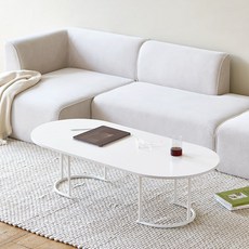 룸앤홈 폰드 라운드 거실테이블, 화이트