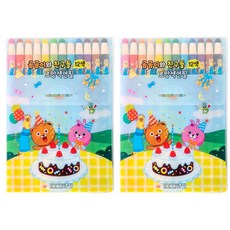 BosungInd Gomgom熊與朋友們 勒芒紙捲式色鉛筆, 12色, 2個