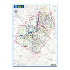 지도닷컴 경기도 성남시 관내도 경계 코팅형 대한민국지도 110 x 150 cm, 1개