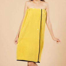 Bomari 按扣式柔軟浴袍毛巾, 1個, 黃色