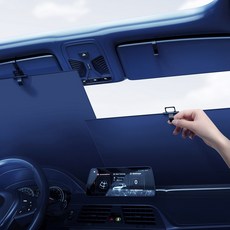 River Fox 車用遮陽板 前擋風玻璃遮陽罩 2入, 黑銀色, 1套