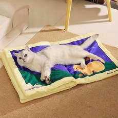 PASTEL PET 寵物卡通頁面坐墊, 1個, 黃色
