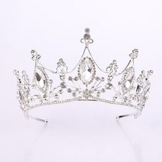 Estella 水晶新娘皇冠髮帶 iib101, 銀色, 1個