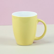 해피정코리아 오벌 유광 머그컵 350ml, 옐로우, 1개