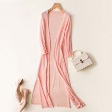 마켓에이 여성용 베이직 시스루 롱 가디건 R