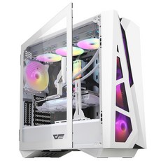 darkFlash투웨이 미들타워 화이트 DARKFLASH DLZ31 MESH RGB 강화유리, 1개