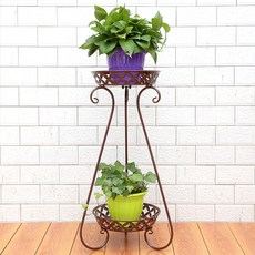 Enasueria室內盆栽陽台多肉架子TC009, 棕色, 2段