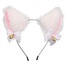 Mii Mii Party 貓咪派對角色扮演髮箍, 貓咪蝴蝶結 白色, 1個