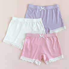 兒童柔滑蕾絲安全褲3件組