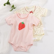 STARDOOR 孩童印花荷葉邊短袖連身衣 2件組