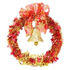 MODACore 摩達客 14吋熱情紅金系星星金蔥花圈, 多色, 1件