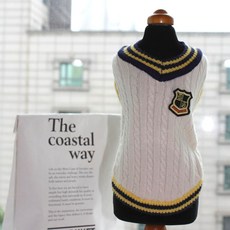 Caniche 狗衣服校服針織衫, 白色