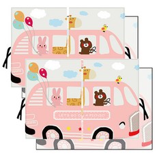 카템 퍼니 차량용 햇빛가리개 내피 + 외피 세트 CT354, 핑크버스, 2세트