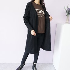 빅걸스토리 여성용 빅사이즈 오픈형 캐주얼 기모 가디건
