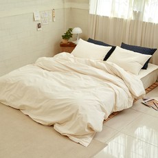 BAZAAR 60支紗高密度生物水洗色染被套, 奶油象牙白