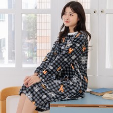 팬콧 여성용 에브리웜 긴팔 수면 원피스 잠옷