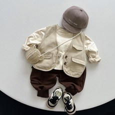 EYOUMONG 兒童款Ramitu基本款口袋層次感背心