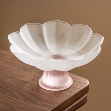 美式公路風霧面花苞高腳甜點水果盤 HR2021, 粉紅色, 1個