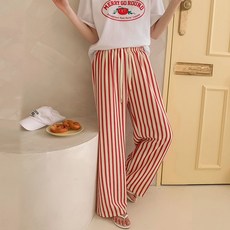 보리맘 포인트 스트라이프 밴딩 와이드 팬츠 임부복 J813
