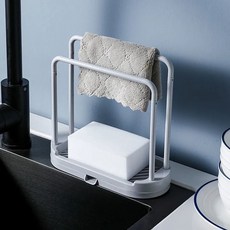 리야홈 물빠짐 수세미 행주 걸이, 그레이, 1개