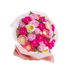 DIY不織布大型花束, 1套, 粉色圓圈